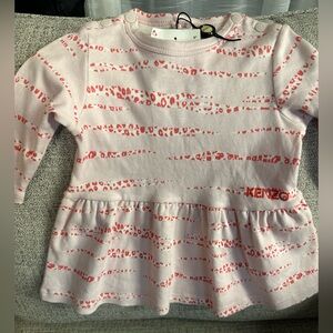 Kenzo Baby Dress/Tunic with Pink and White Pattern 6 months